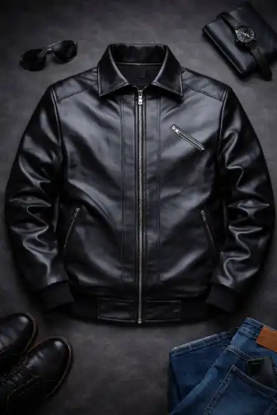 جاكيت جلد طبيعي مية بلمية